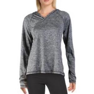 Ideology purple athletic long sleeve top w/hoodie in size S.